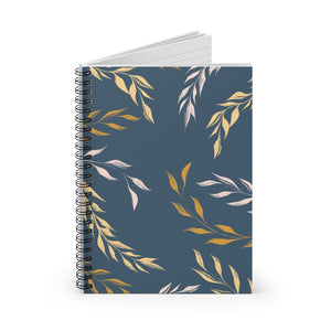 Meraki Paper - Seaworthy Windy Leaves Spiral Notebook - Standing Up