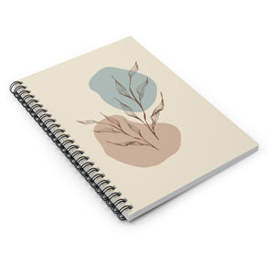Meraki Paper - Sepia Leaves Spiral Notebook - Laid Flat