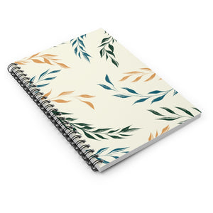 Meraki Paper - Sunshine Windy Leaves Spiral Notebook - Laid Flat