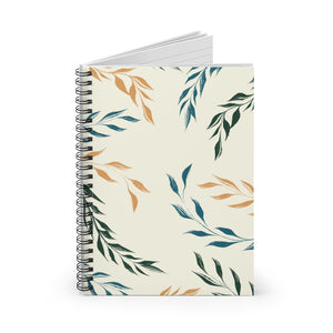 Meraki Paper - Sunshine Windy Leaves Spiral Notebook - Standing Up