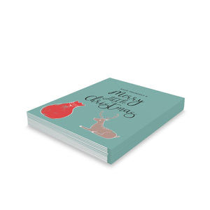 Meraki Paper - Teal Holiday Greeting Cards - Merry Little Christmas - Pack of 24