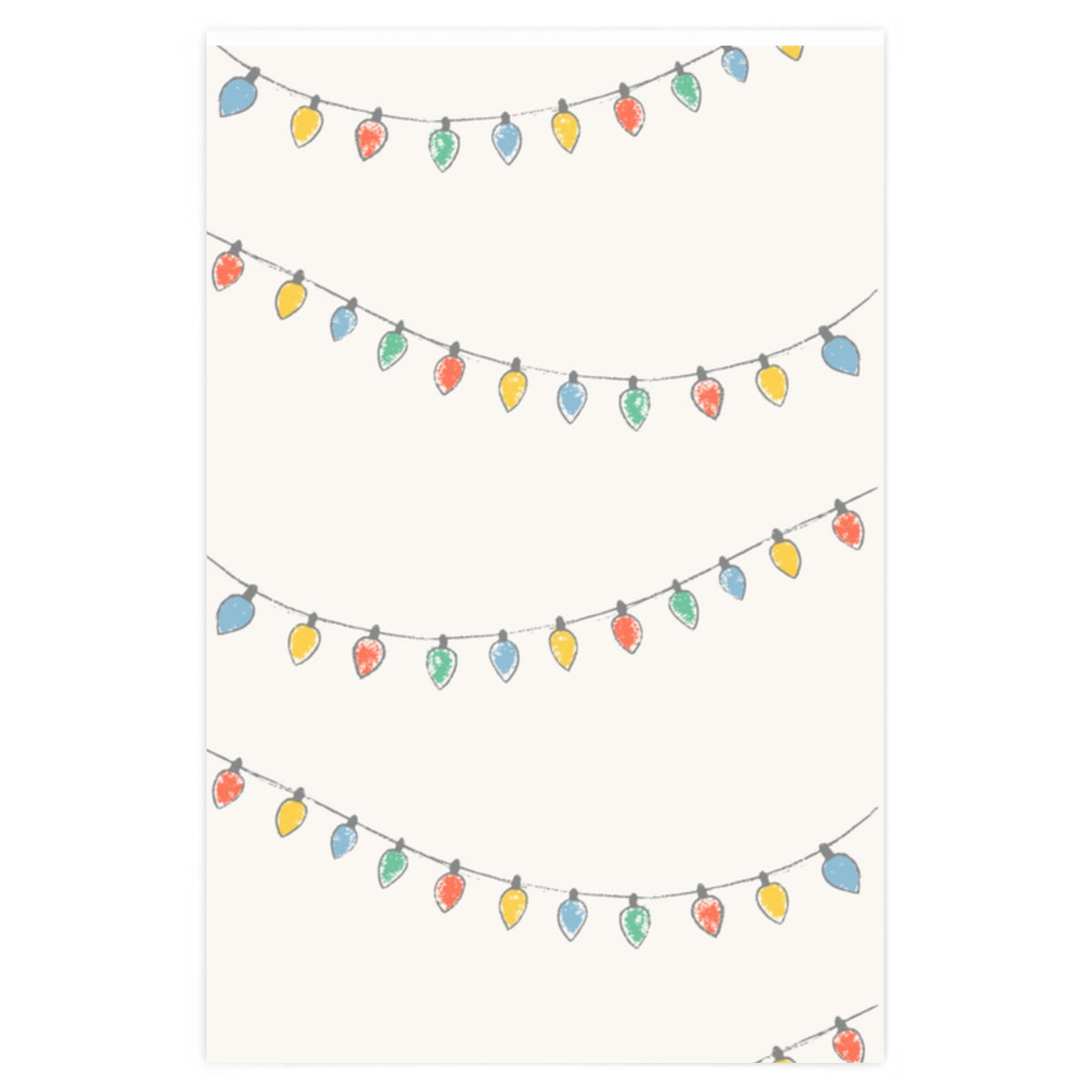 Meraki Paper - White Holiday Wrapping Paper - Christmas Lights - 24x36