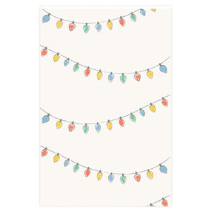 Meraki Paper - White Holiday Wrapping Paper - Christmas Lights - 24x36