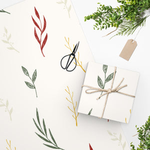 Meraki Paper - White Holiday Wrapping Paper - Colorful Garland - In Use