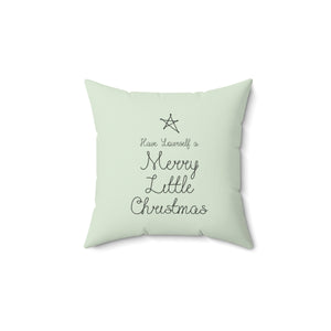 Polyester Square Holiday Pillowcase - Merry Little Christmas - 14x14 - Back View