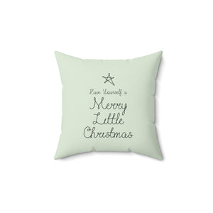Polyester Square Holiday Pillowcase - Merry Little Christmas - 14x14 - Front View