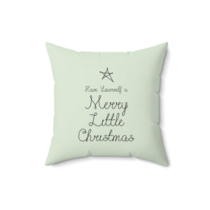 Polyester Square Holiday Pillowcase - Merry Little Christmas - 16x16 - Front View