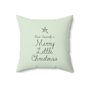 Polyester Square Holiday Pillowcase - Merry Little Christmas - 18x18 - Back View