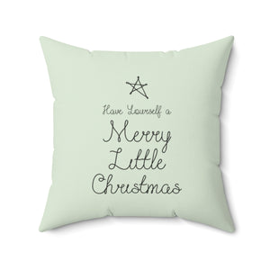 Polyester Square Holiday Pillowcase - Merry Little Christmas - 20x20 - Back View