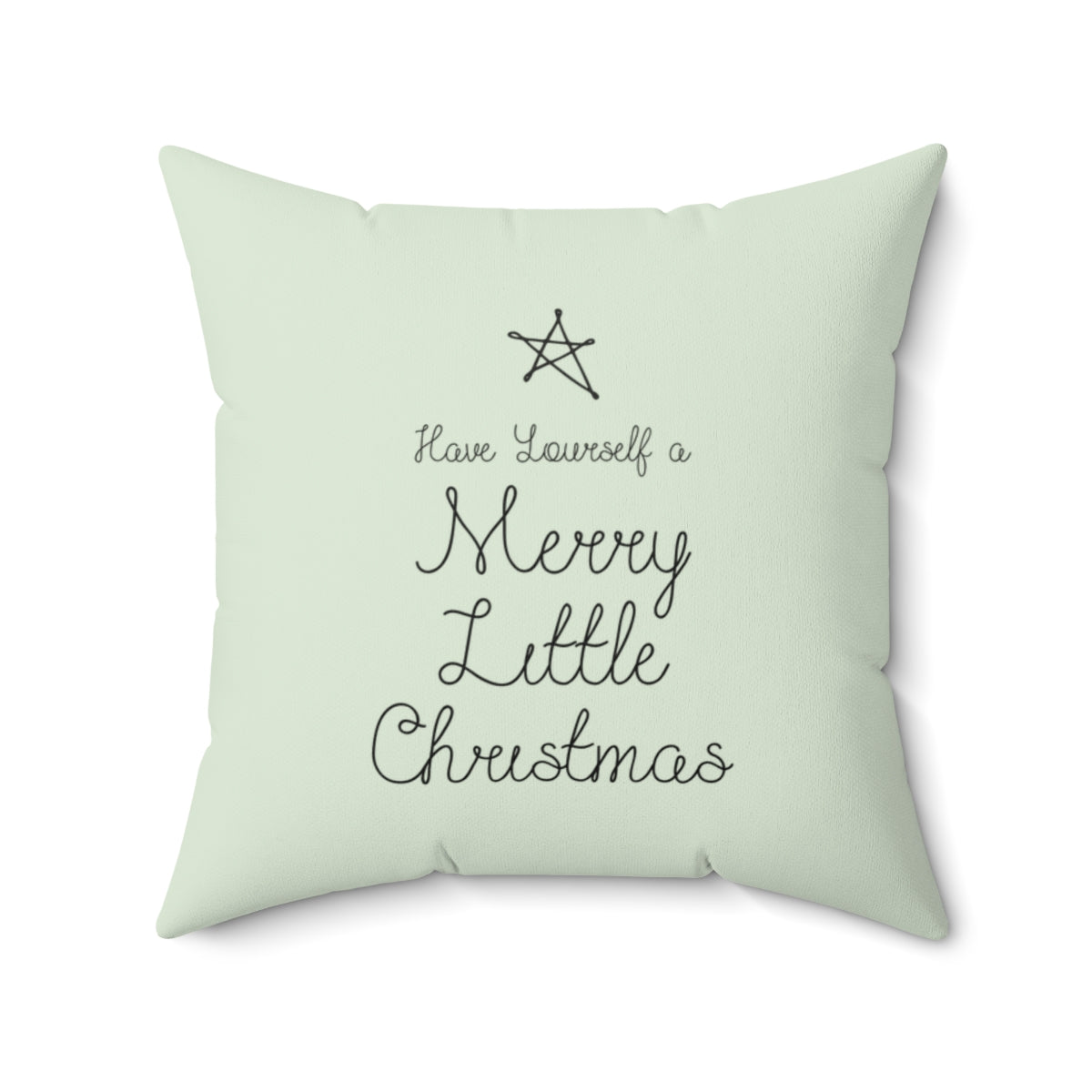 Polyester Square Holiday Pillowcase - Merry Little Christmas - 20x20 - Front View