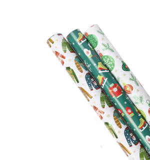Ugly Christmas Sweater Wrapping Paper - 3 Pack