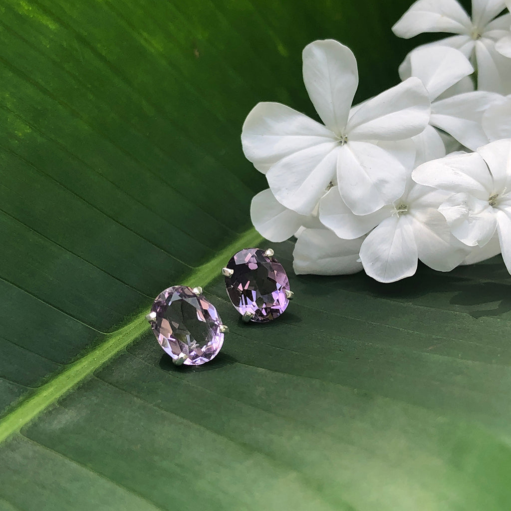Amethyst Stud Earrings
