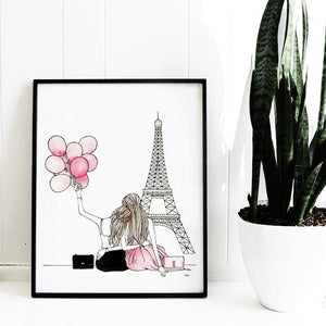Paris Eiffel Tower Best Friend Art Print
