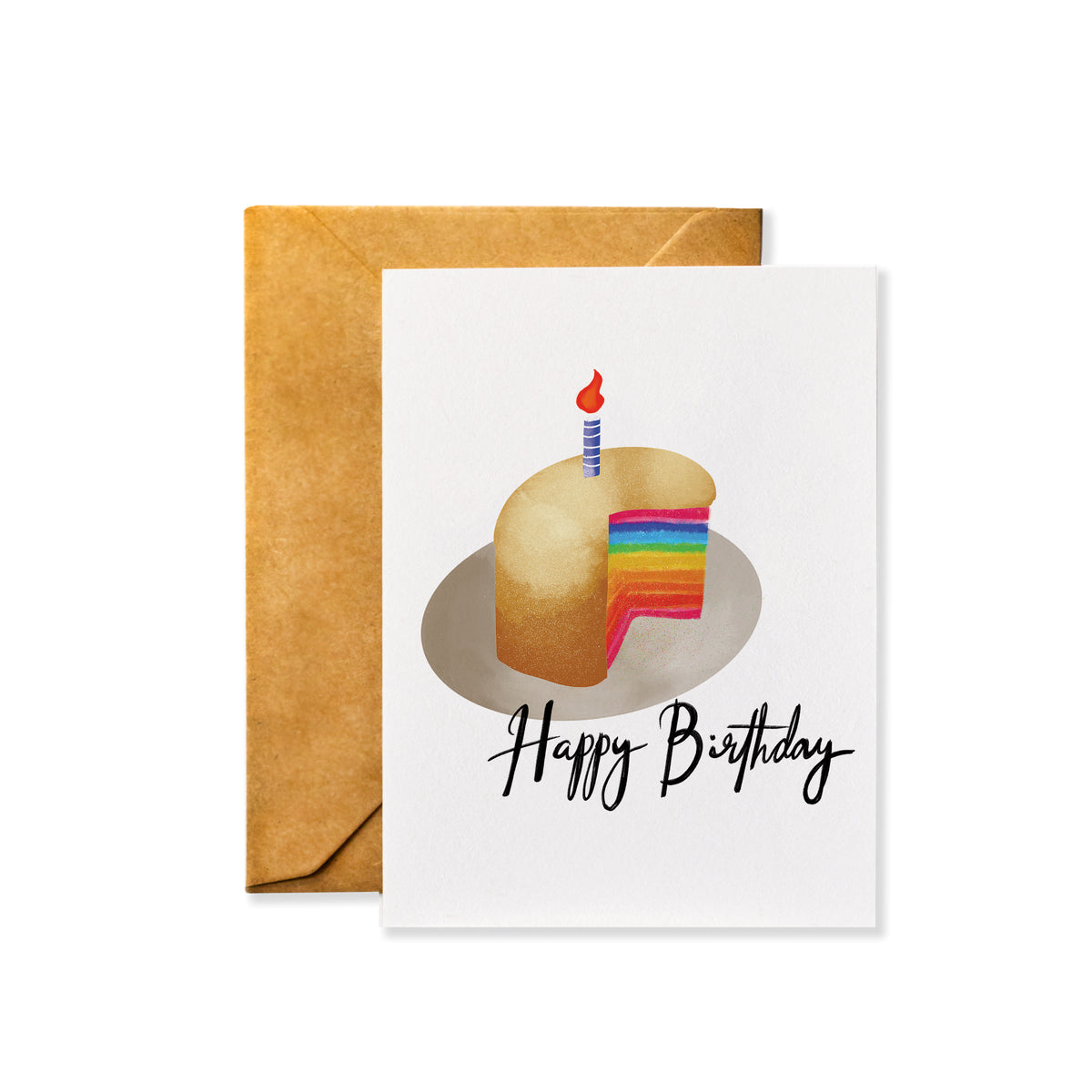 &quot;Rainbow Cake Pride&quot; Birthday Card