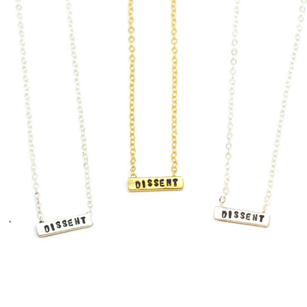 "Dissent" Ruth Bader Ginsburg Tiny Mantra Choker Necklace