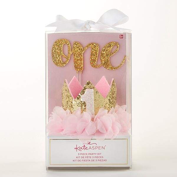 Gold Glitter 1st Birthday Décor Kit