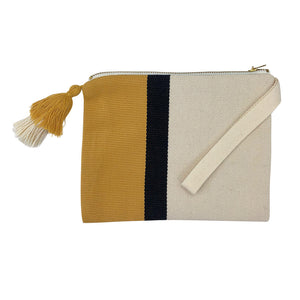 Handloom Stripe Cosmetic Clutch Bag
