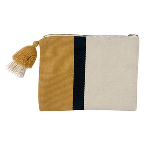 Handloom Stripe Cosmetic Clutch Bag