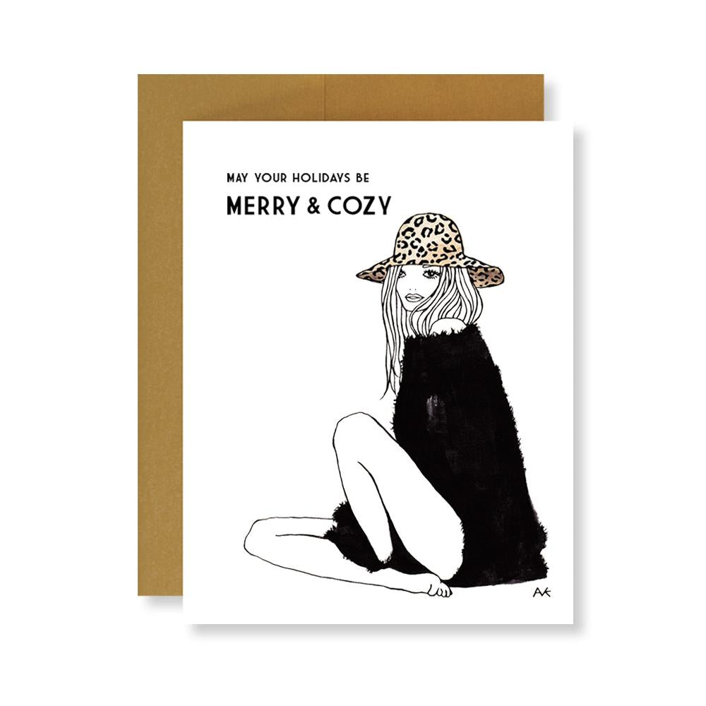 Leopard Hat Merry &amp; Cozy Holiday Boxed Card Set