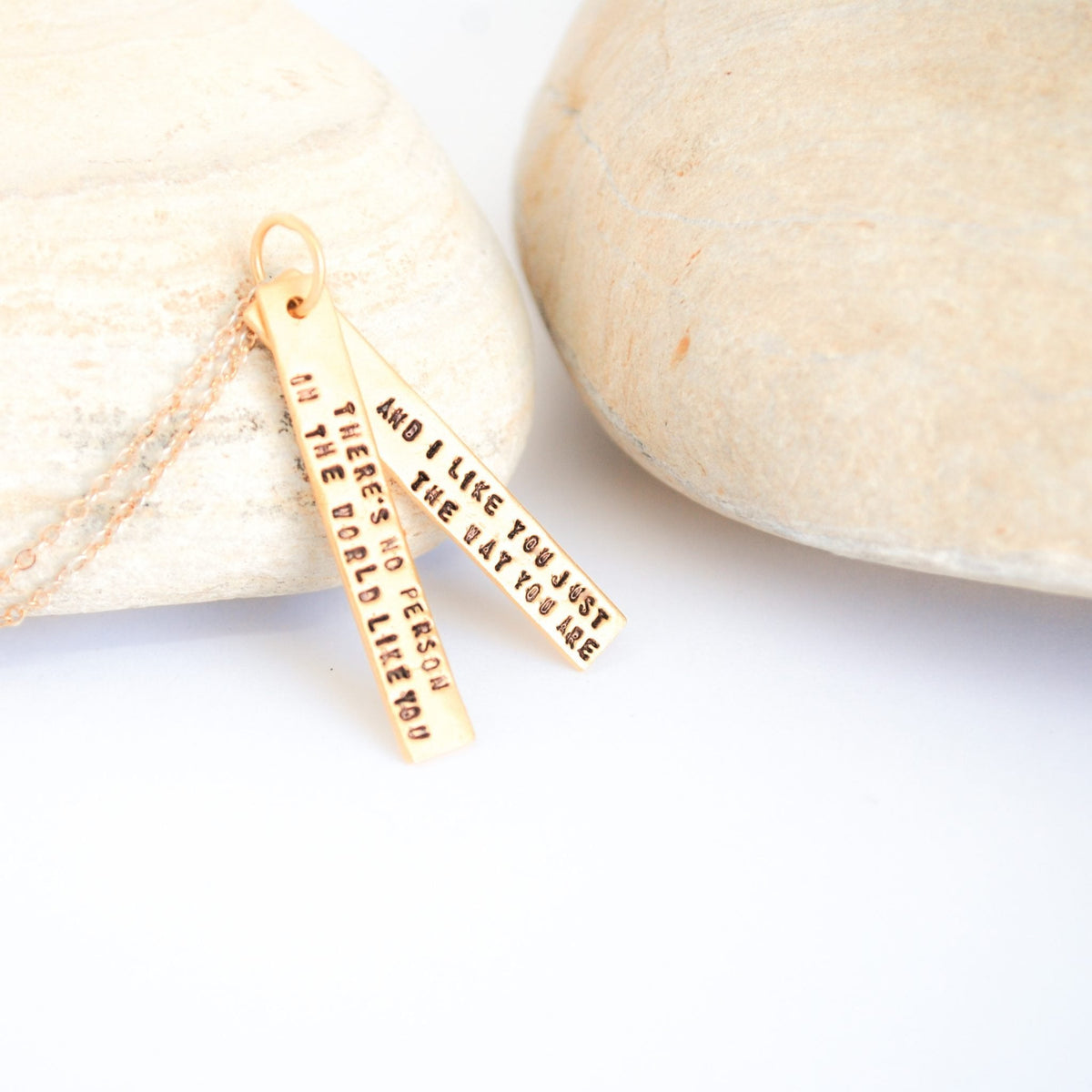 "There is no person in the world like you and I like you just the way you are" - Mister Rogers Quote Necklace