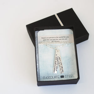 "There is no person in the world like you and I like you just the way you are" - Mister Rogers Quote Necklace