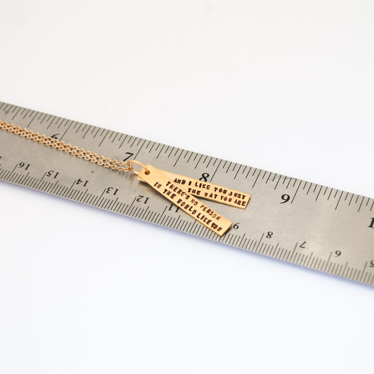 "There is no person in the world like you and I like you just the way you are" - Mister Rogers Quote Necklace