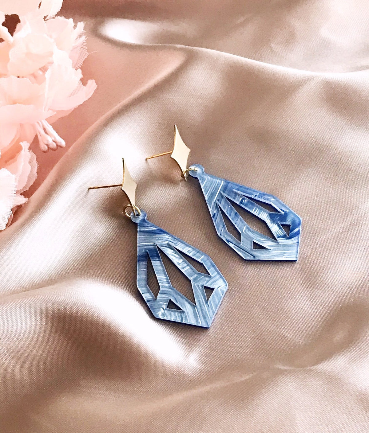 Blue Diamond Earrings
