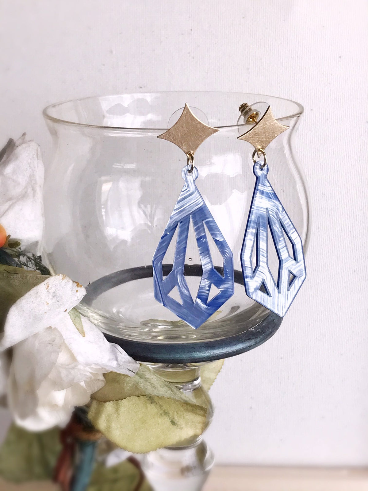 Blue Diamond Earrings