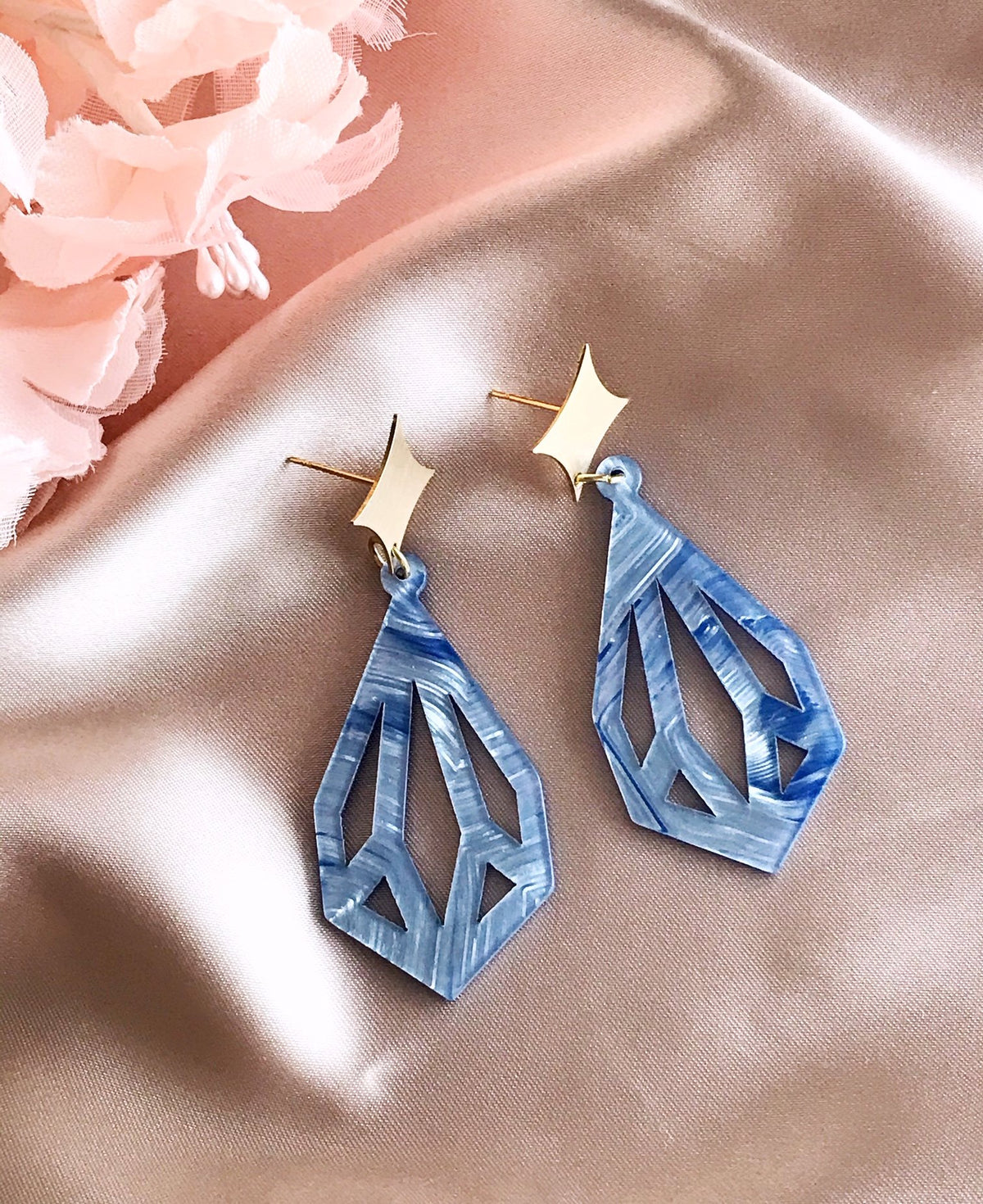 Blue Diamond Earrings