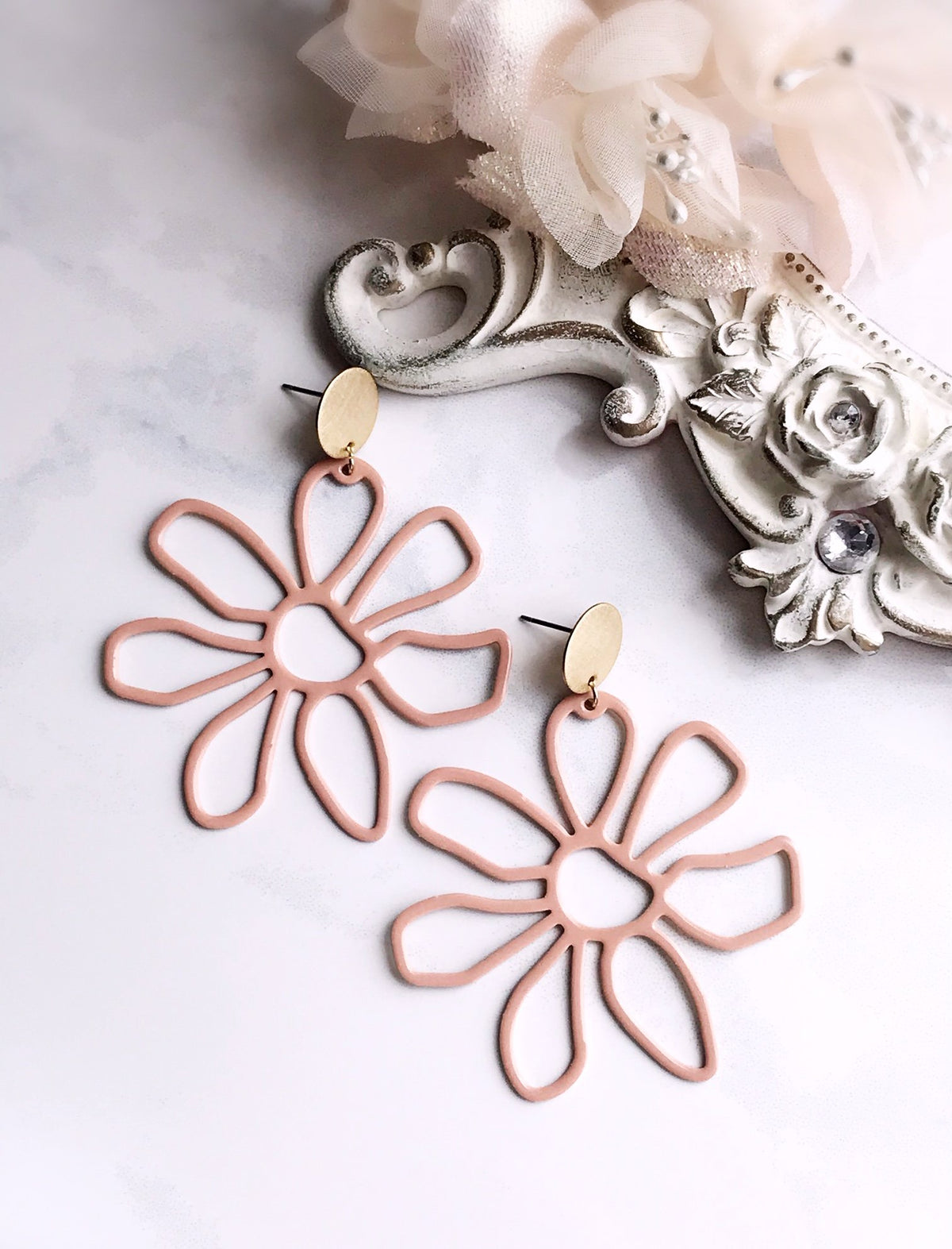 Flower Power Earrings - Blush