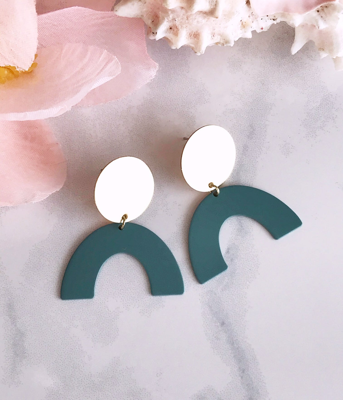Moon Rising Earrings - Sage