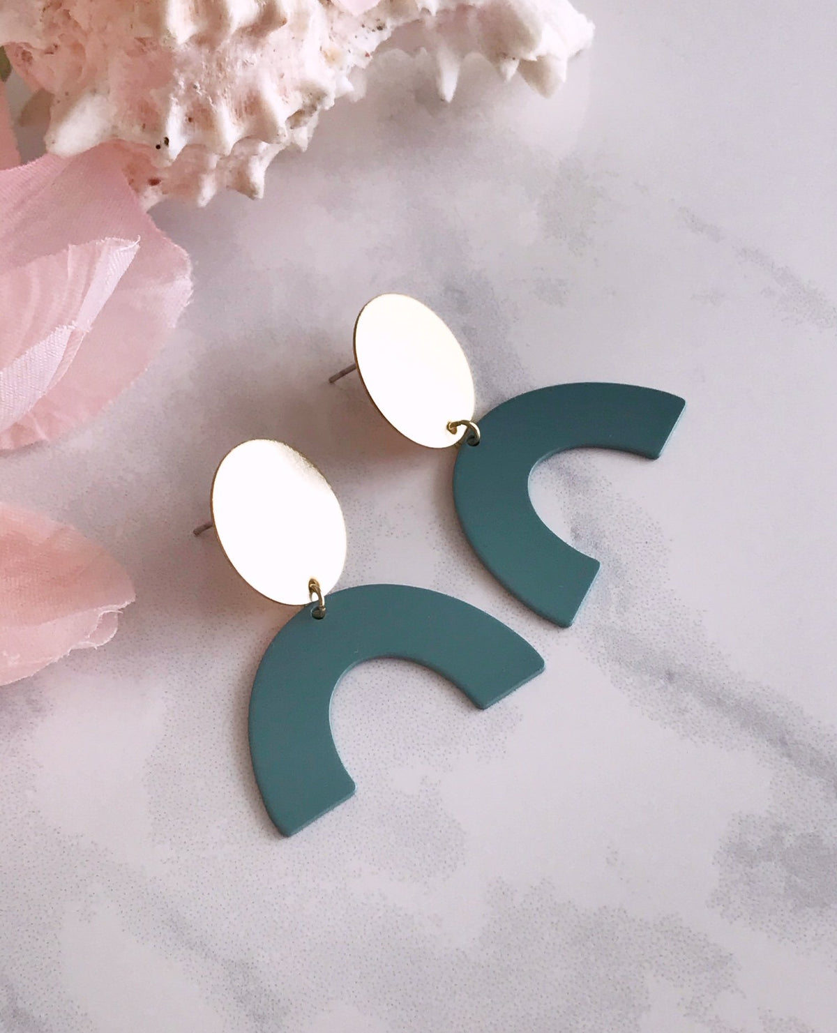 Moon Rising Earrings - Sage