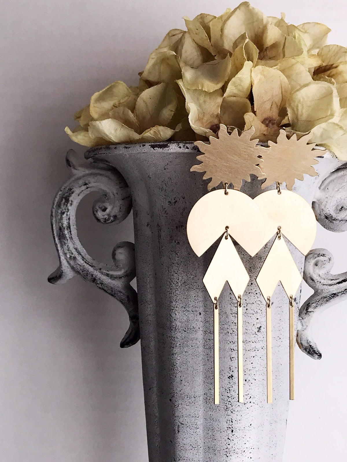 Solar Power Earrings - Brushed Brass