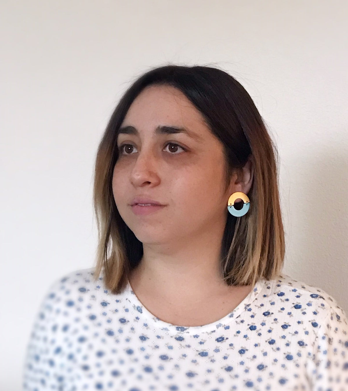 Split Ring Earrings - Ivory