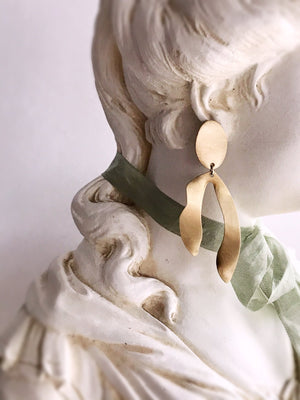Sprout Earrings - Brushed Brass