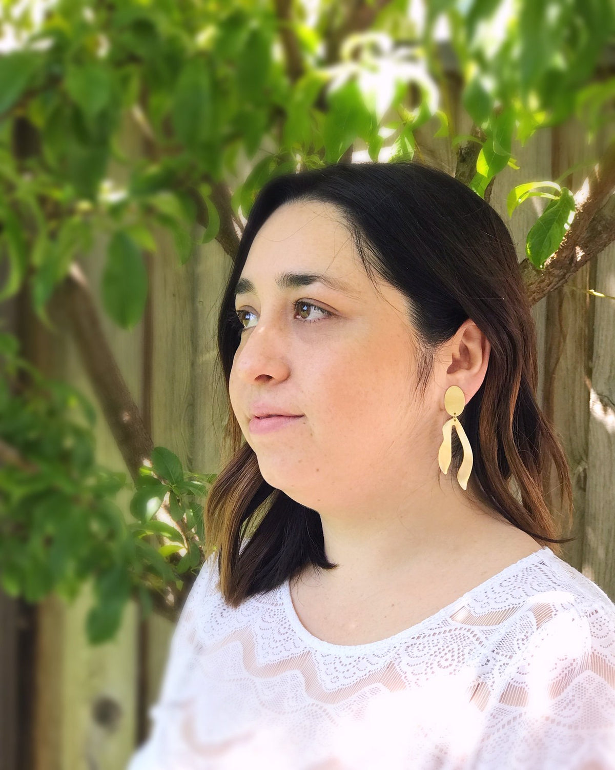 Sprout Earrings - Brushed Brass