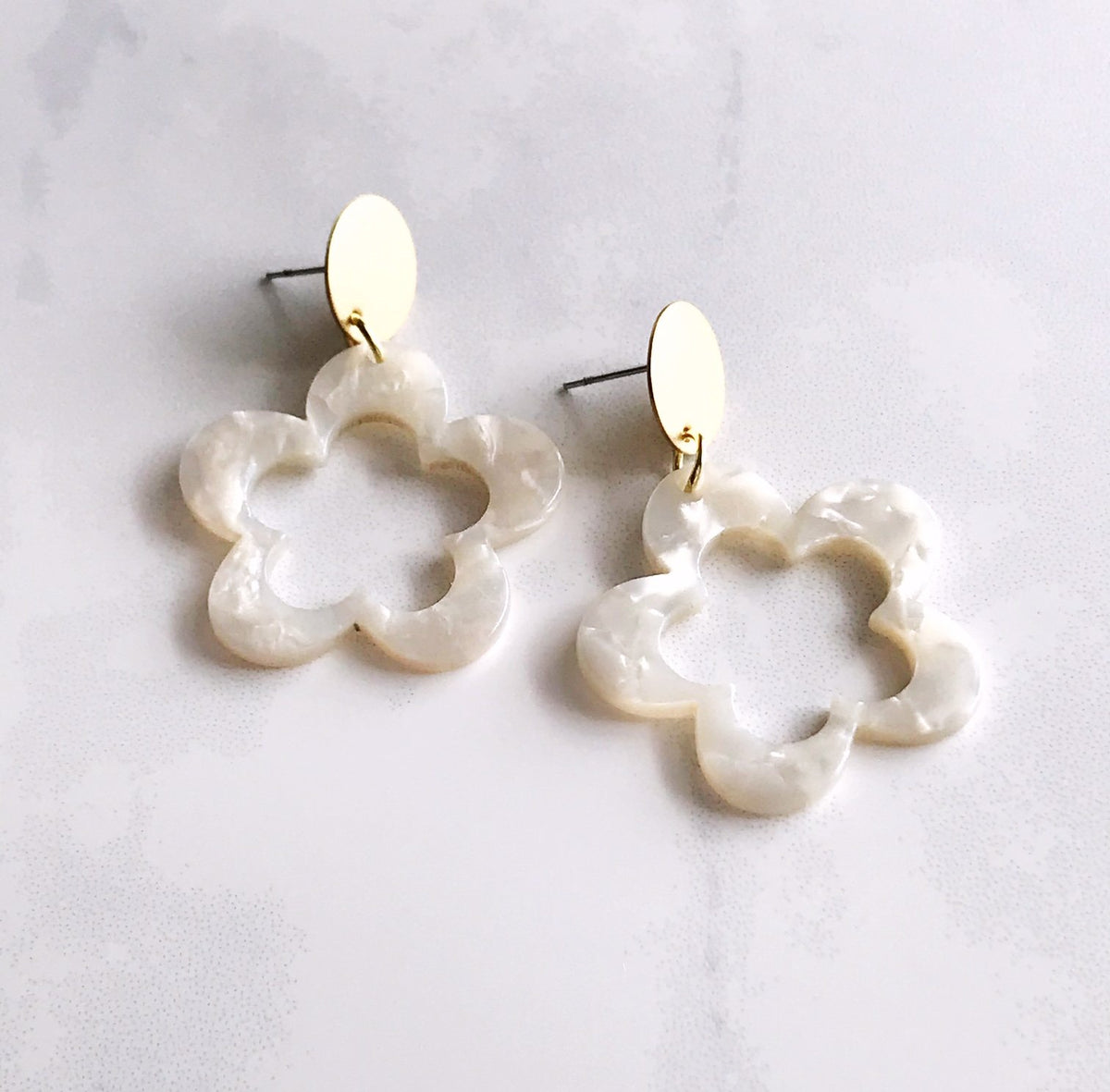 Star Flower Earrings - Frost