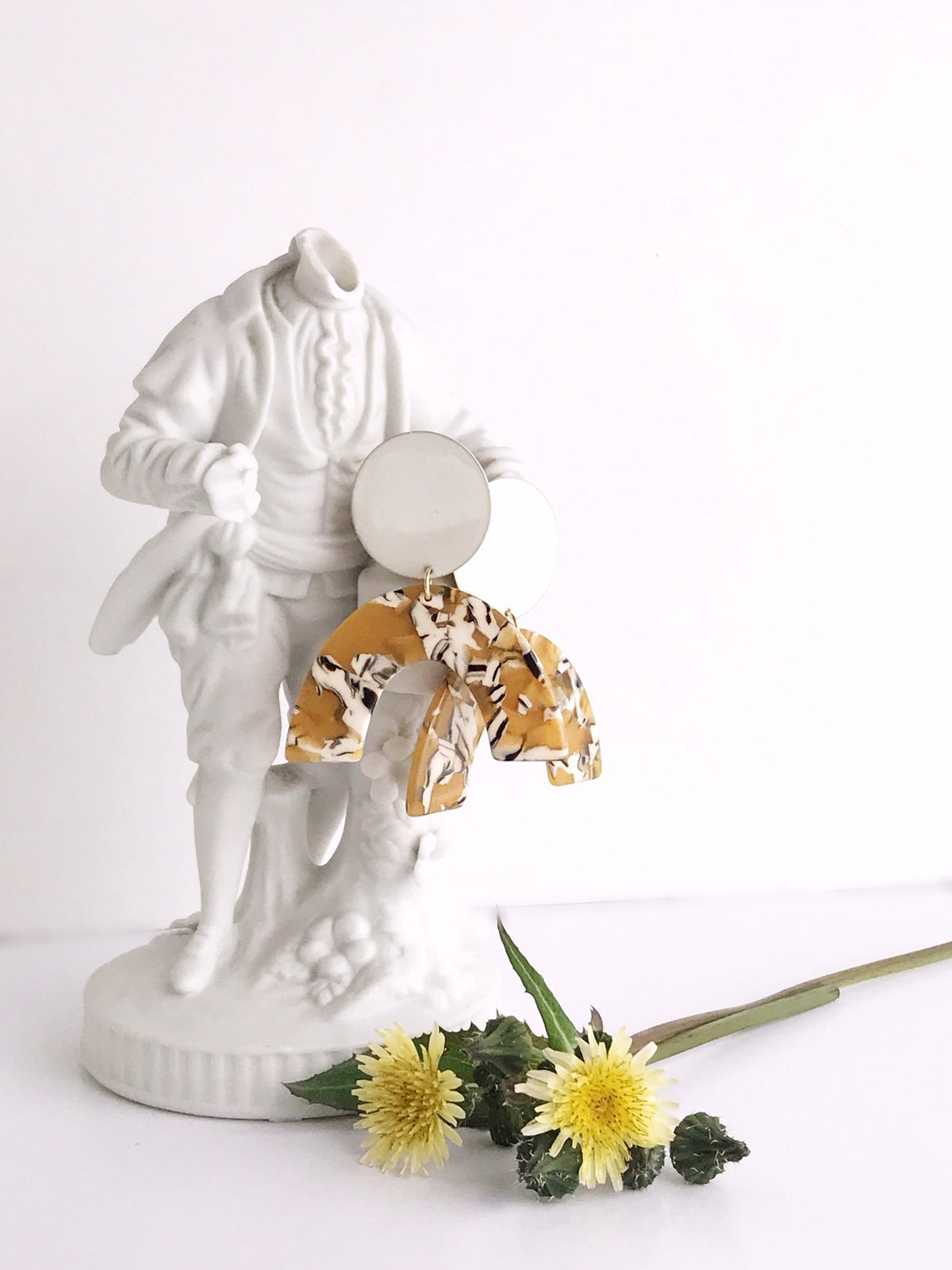 Sydney Earrings - Ivory / Mustard Safari